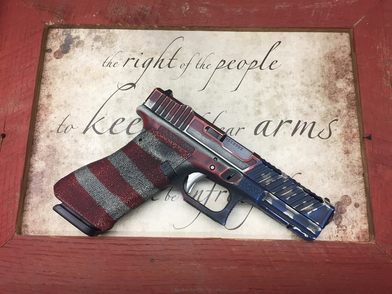 Custom Glock Cerakote in an American Flag Finish by WEB USER | Cerakote