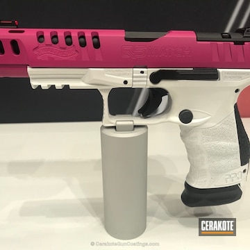 Cerakoted Walther Q5 Match Cerakoted In H-297 Stormtrooper White And H-224 Sig Pink