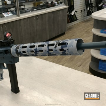 Cerakoted Tactical Rifle In A Navy Digital Camo Finish