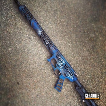 Cerakoted Skeletonized Tactical Rifle Cerakoted In A Kryptek Blue Finish