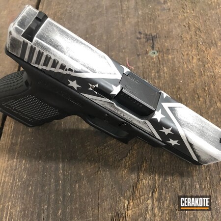 Powder Coating: Glock,Distressed,Pistol,Armor Black H-190,Glock 19,BATTLESHIP GREY H-213