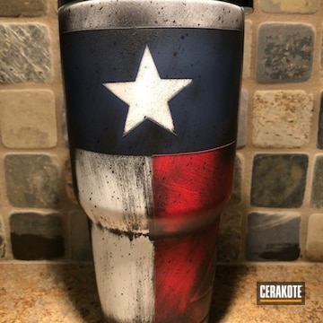 Cerakoted Texas Flag Cerakoted On This Tumbler Cup