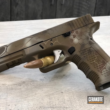 Cerakoted Glock 17 Handgun In A Brown Kryptek Cerakote Finish