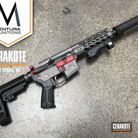 Powder Coating: Aero Precision,Tactical Rifle,FIREHOUSE RED H-216,Tungsten H-237