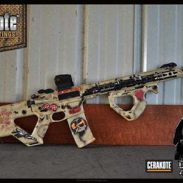 Cerakoted Bullpup Rifle In A Las Vegas Themed Cerakote Finish