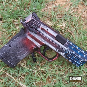 Cerakoted Smith & Wesson Handgun Cerakoted In A Distressed American Flag Finish