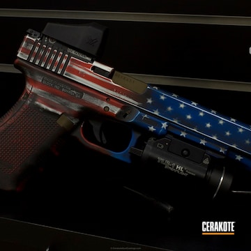Cerakoted Glock 40 Handgun Cerakoted In A Dual American And Texas Flag Theme