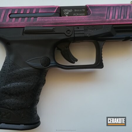Powder Coating: Graphite Black H-146,Distressed,Pistol,Walther,Walther PPQ,Prison Pink H-141