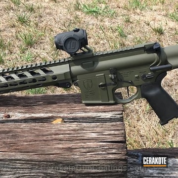 Cerakoted Spike's Tactical Crusader Rifle With A H-240 Mil Spec O.d. Green Cerakote Finish