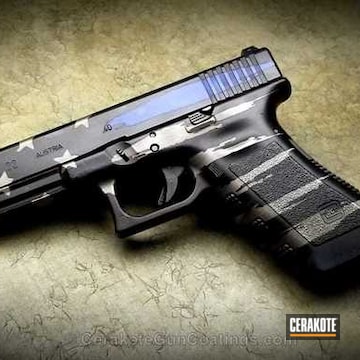 Cerakoted Glock 22 Handgun Coated In H-171, H-170 And Hir-146