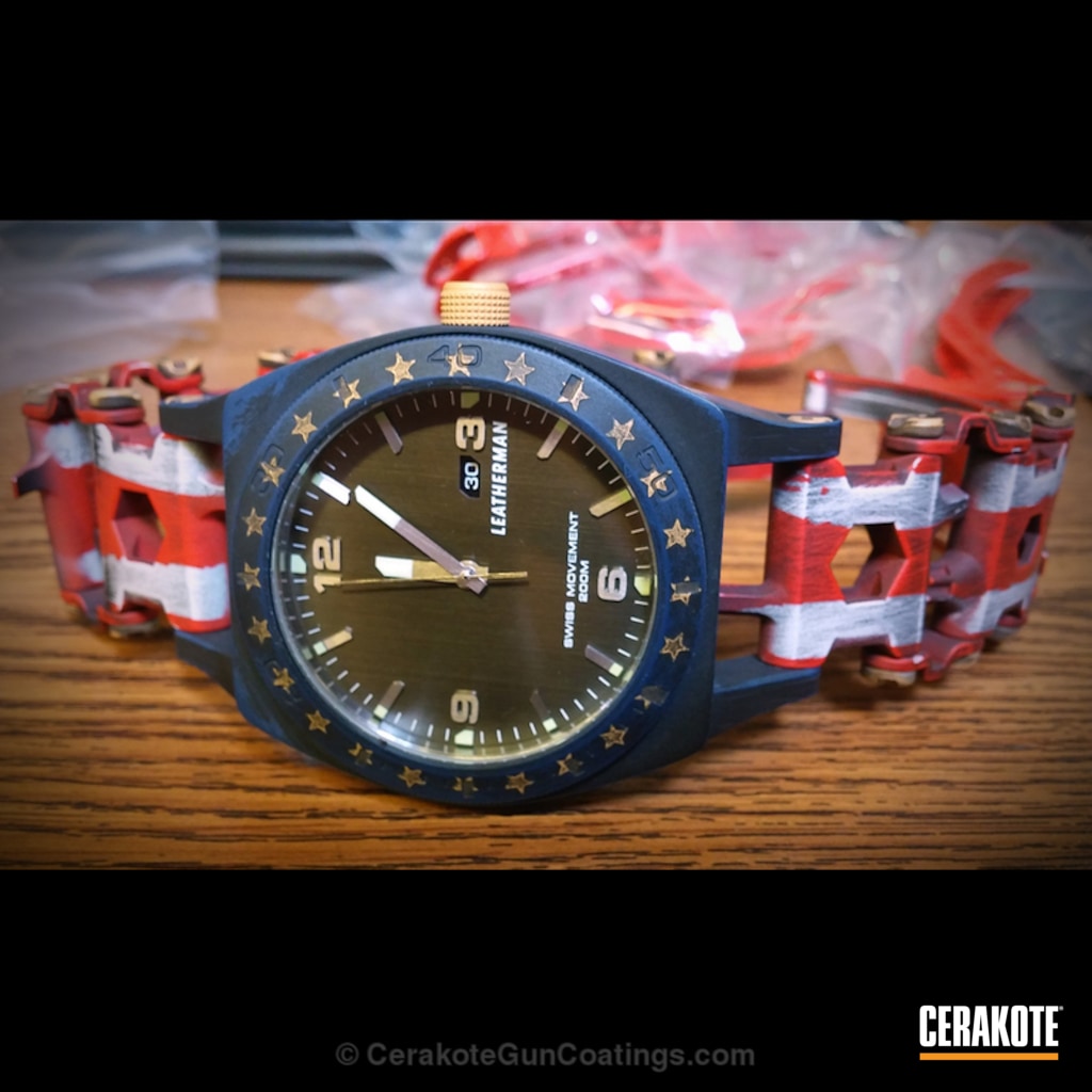 Leatherman Watch With Patriotic American Flag Theme By Web User