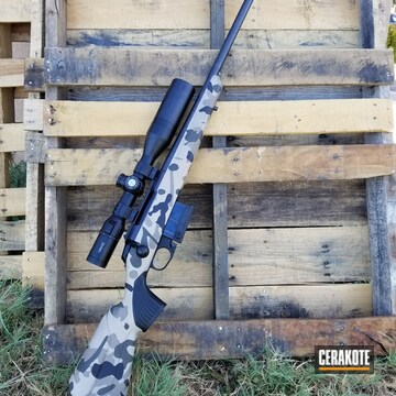 Cerakoted Bolt Action Rifle In A Custom Reverse Woodland Camo Finish