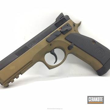 Cerakoted Cz75 Sp01 Handgun Coated In H-190 And H-148