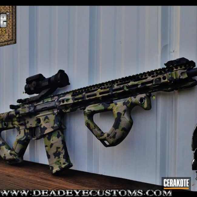 Cerakoted Tactical Rifle Coated In A Custom Mixed Cerakote Finish