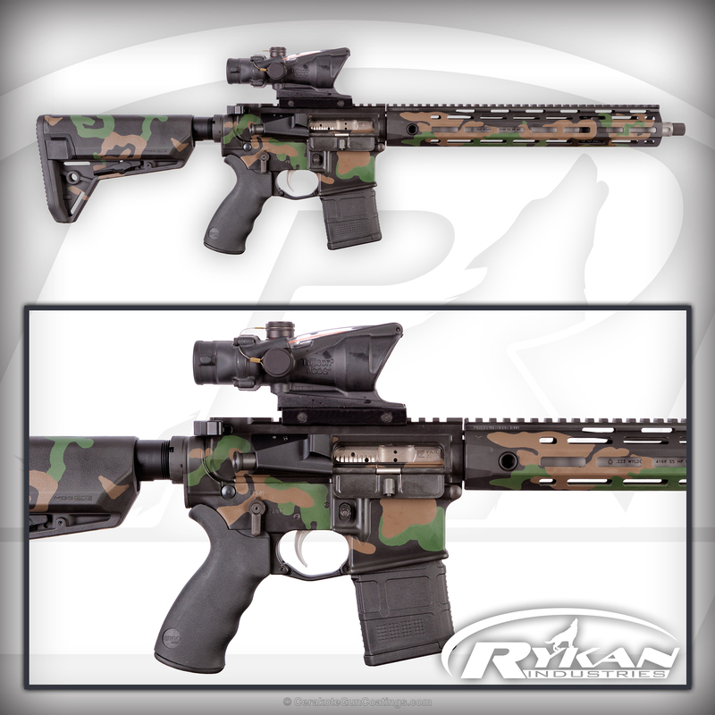Tactical Rifle done in a Tri-color Cerakote Camo by WEB USER | Cerakote