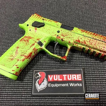 Cerakoted H-221 Crimson And H-168 Zombie Green