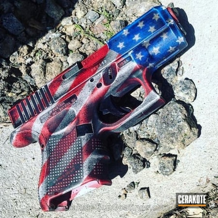 Powder Coating: Bright White H-140,Graphite Black H-146,Glock,Springfield XD-9,NRA Blue H-171,Pistol,Patriotic,FIREHOUSE RED H-216,Distressed American Flag