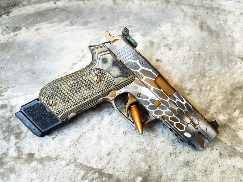 Kryptic Design Sig Sauer Handgun finished in a Custom Punisher Kryptek Pattern by ...