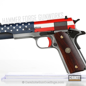 Cerakoted Remington 1911 Handgun In A Cerakote American Flag Finish
