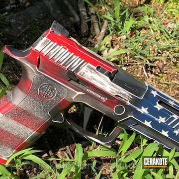 Cerakoted Sig Sauer Handgun Coated In A Custom Cerakote American Flag Finish