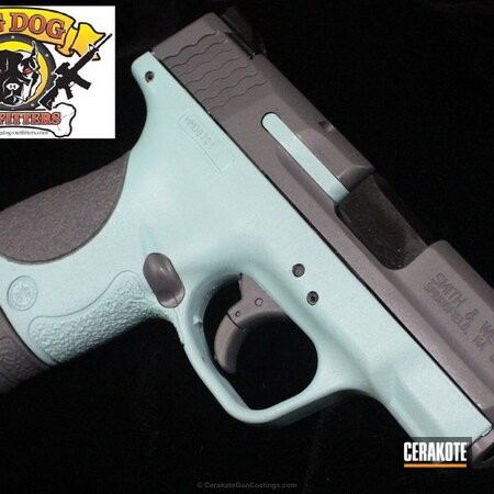 Powder Coating: Smith & Wesson,Two Tone,Pistol,Sniper Grey H-234,Robin's Egg Blue H-175,M&P Shield 9mm