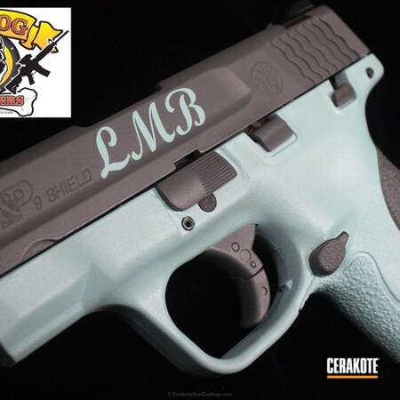 Powder Coating: Smith & Wesson,Two Tone,Pistol,Sniper Grey H-234,Robin's Egg Blue H-175,M&P Shield 9mm