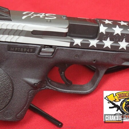 Powder Coating: Bright White H-140,Graphite Black H-146,Compact,Smith & Wesson,M&P 40c,Pistol,Sniper Grey H-234,American Flag,40cal