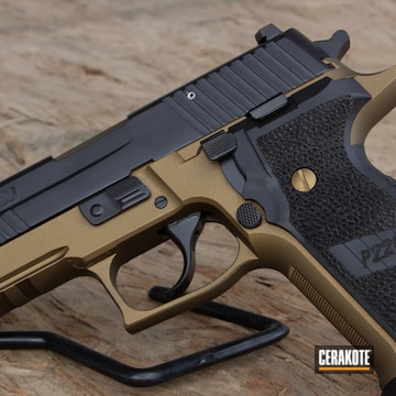 Cerakoted Sig Sauer P226 Cerakoted In A Two Tone Burnt Bronze And Graphite Black Finish