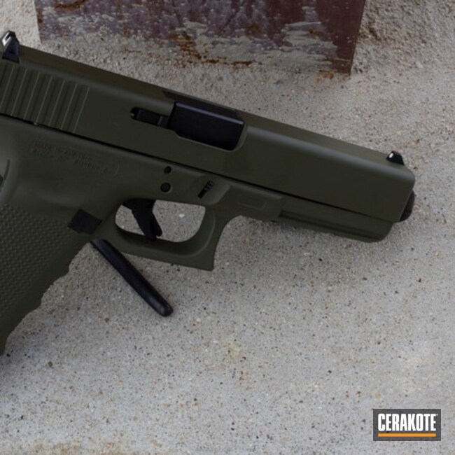 Cerakoted Glock 20 Handgun Refinished In Cerakote H-240 Mil Spec O.d. Green