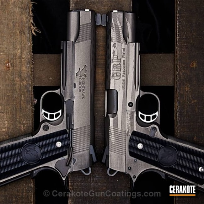 Cerakoted Nighthawk Customs Handguns Cerakoted In H- 146 Graphite Black And H-237 Tungsten