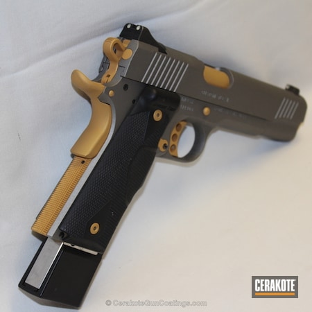 Powder Coating: Kimber,Two Tone,1911,Pistol,Gold H-122,Stainless H-152,Kimber 1911,Crimson Trace