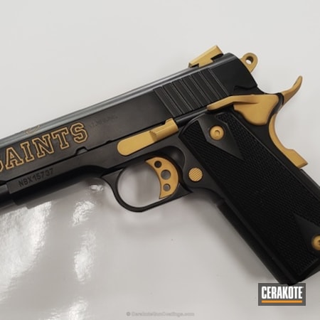 Powder Coating: Saints,1911,Gloss Black H-109,Handguns,Pistol,Gold H-122