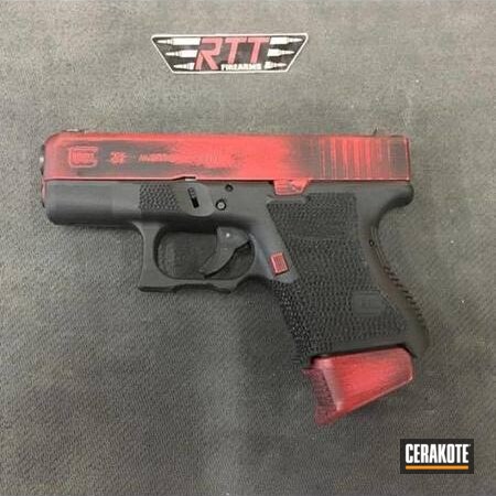 Powder Coating: Glock,Glock 26,Handguns,Pistol,Armor Black H-190,FIREHOUSE RED H-216