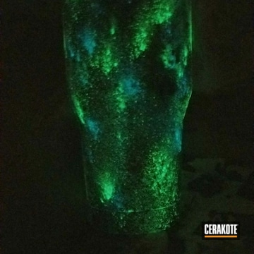 Cerakoted Custom Glow In The Dark Yeti Cup With A H-146 And H-300 Cerakote Finish