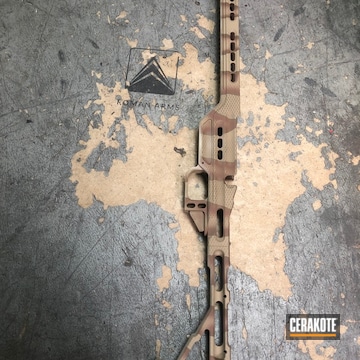 Cerakoted Rifle Stock In A Freehand Camo Finish