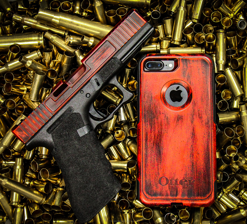 Matching Glock slide and Otterbox phone case by PAUL TEVES | Cerakote Matching Glock slide and Otterbox phone case by PAUL TEVES | Cerakote
