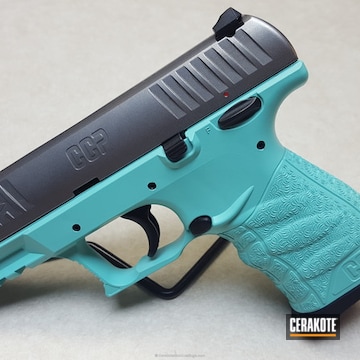 Cerakoted Robin's Egg Blue On This Walther Ccp Handgun
