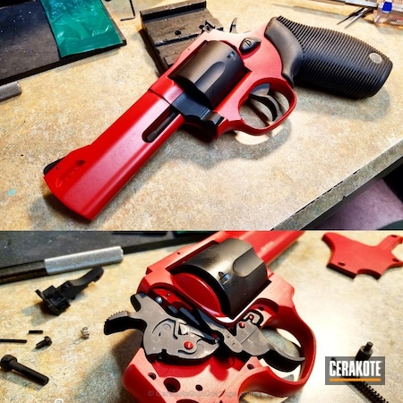 Powder Coating: Taurus Pistol,Corrosion Protection,Two Tone,Revolver,Armor Black H-190,Bear Gun,Daily Carry,44 Magnum,FIREHOUSE RED H-216,Dual Tone,Double Action