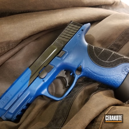 Powder Coating: Graphite Black H-146,Smith & Wesson,Smith & Wesson M&P Shield,Two Tone,Pistol,Sky Blue H-169