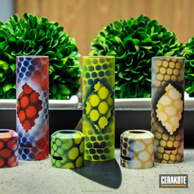 Cerakoted Custom Mods Done In Diamondback Snake Skin In A Variety Of Colors