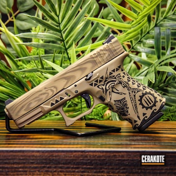 Cerakoted Custom Woodgrain Hawaiian Themed Glock 23