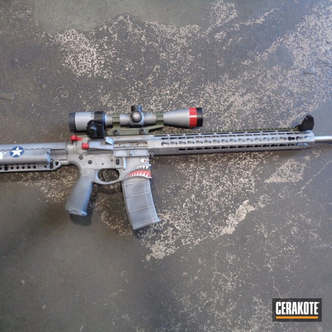 Cerakoted Spikes Tactical Hellraiser Rifle In A P51 Mustang Themed Finish
