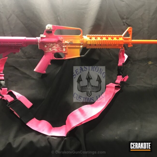 AR-15 CUSTOM CERACOAT FINISHED RIFLE -- SIGNED BY 2 SURVIVORS OF