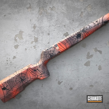 Cerakoted Custom Rifle Stock Coated In A Cerakote Spiderweb Finish