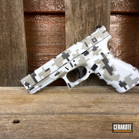 Powder Coating: Graphite Black H-146,Glock,Pistol,BATTLESHIP GREY H-213,Digital Camo,Glock 17,Bull Shark Grey H-214