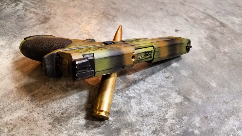 Smith & Wesson Handgun done in a Distressed Rhodesian Camo Finish by ...