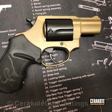 Cerakoted Graphite Black And Burnt Bronze On This Taurus 605 Revolver