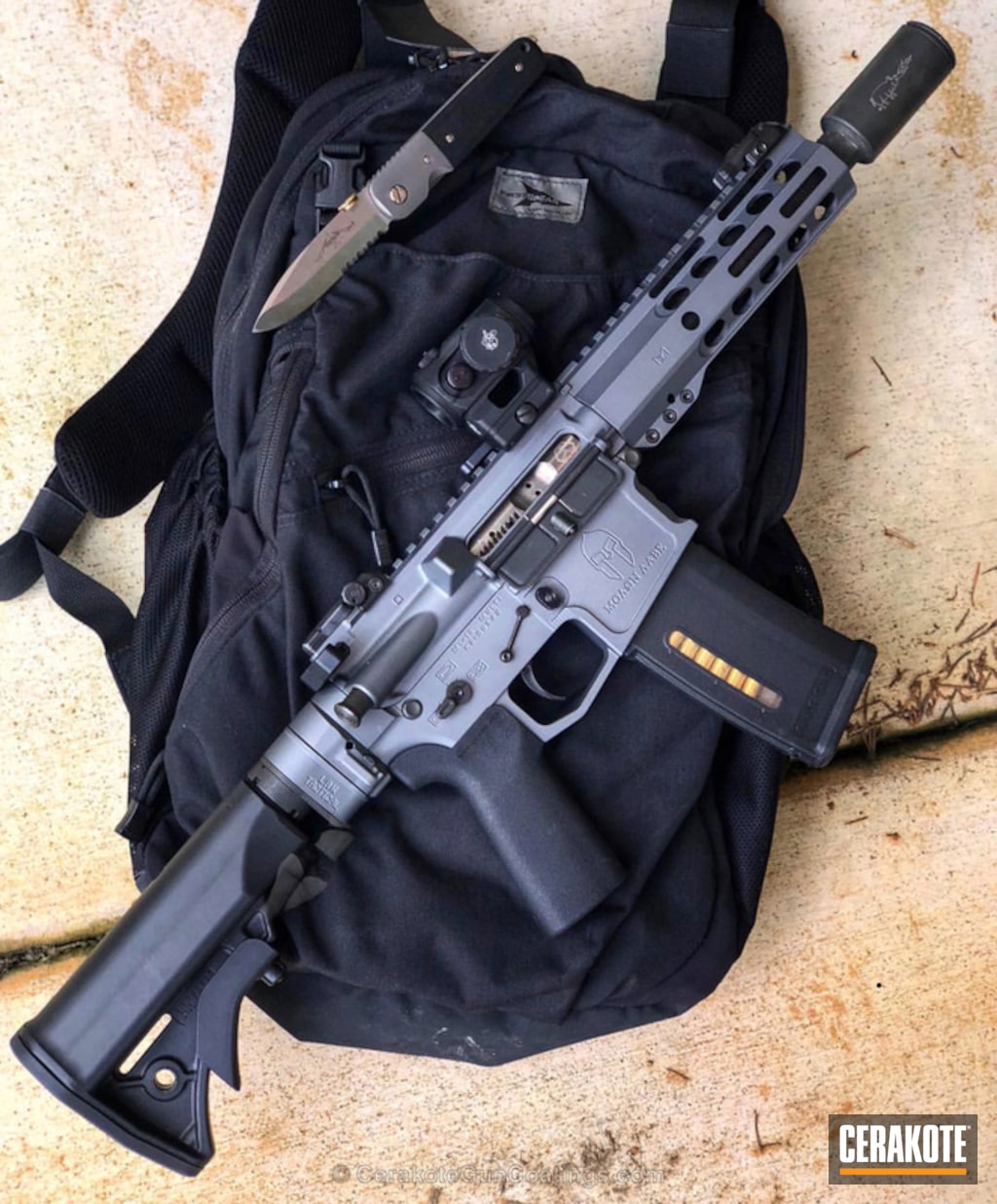 AR-15 coated in H-227 Tactical Grey