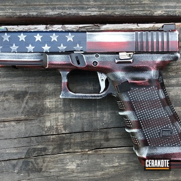 Cerakoted American Flag Cerakote Finish On This Glock 17 Handgun