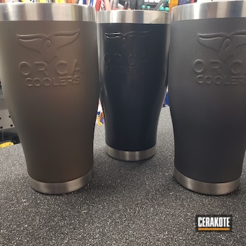 Cerakoted Custom Cups Coated In Burnt Bronze, Gloss Black And Tungsten